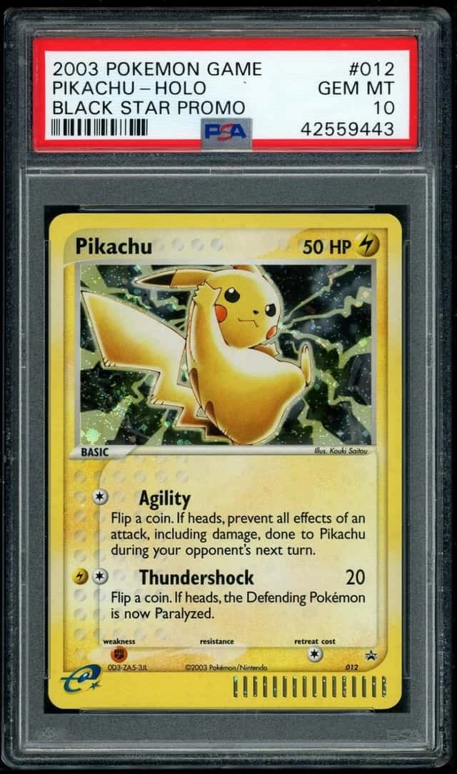 2003 POKEMON PIKACHU-HOLO BLACK STAR PROMO #012 PSA 10