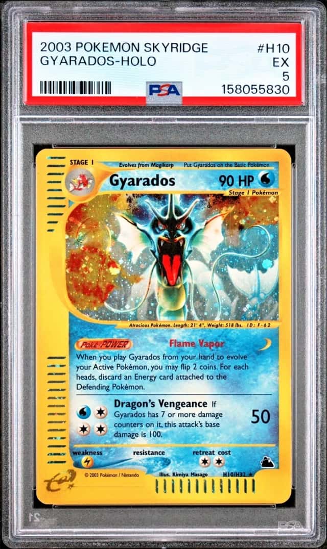 2003 POKEMON GYARADOS-HOLO SKYRIDGE #H10 PSA 5