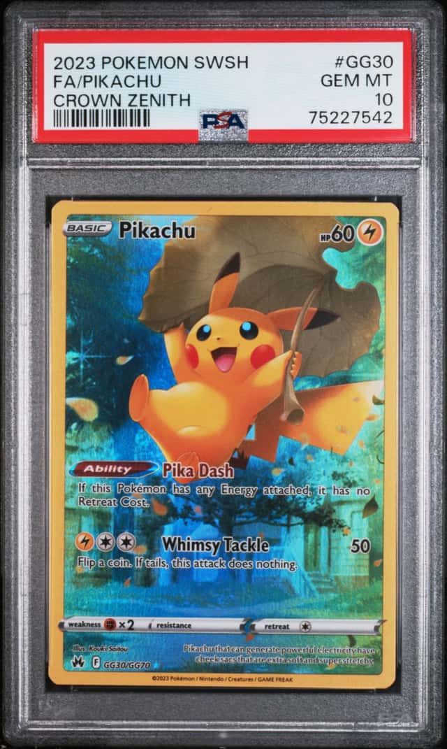 POKEMON FA/PIKACHU 2023 SWORD AND SHIELD CROWN ZENITH #GG30 PSA 10