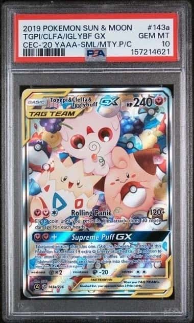 POKEMON TGPI/CLFA/IGLYBF GX 2019 SMCE#143a PSA CEC-'20 YAAA-SML/MTY.P/C PSA 10