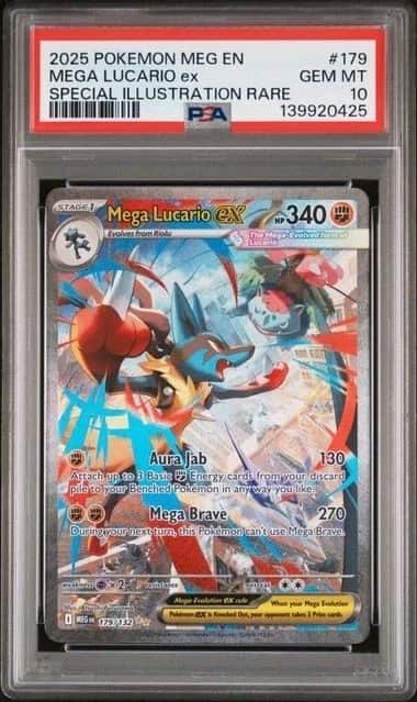 POKEMON MEGA LUCARIO ex 2025 EVOLUTION #179 SPECIAL ILLUSTRATION RARE PSA 10