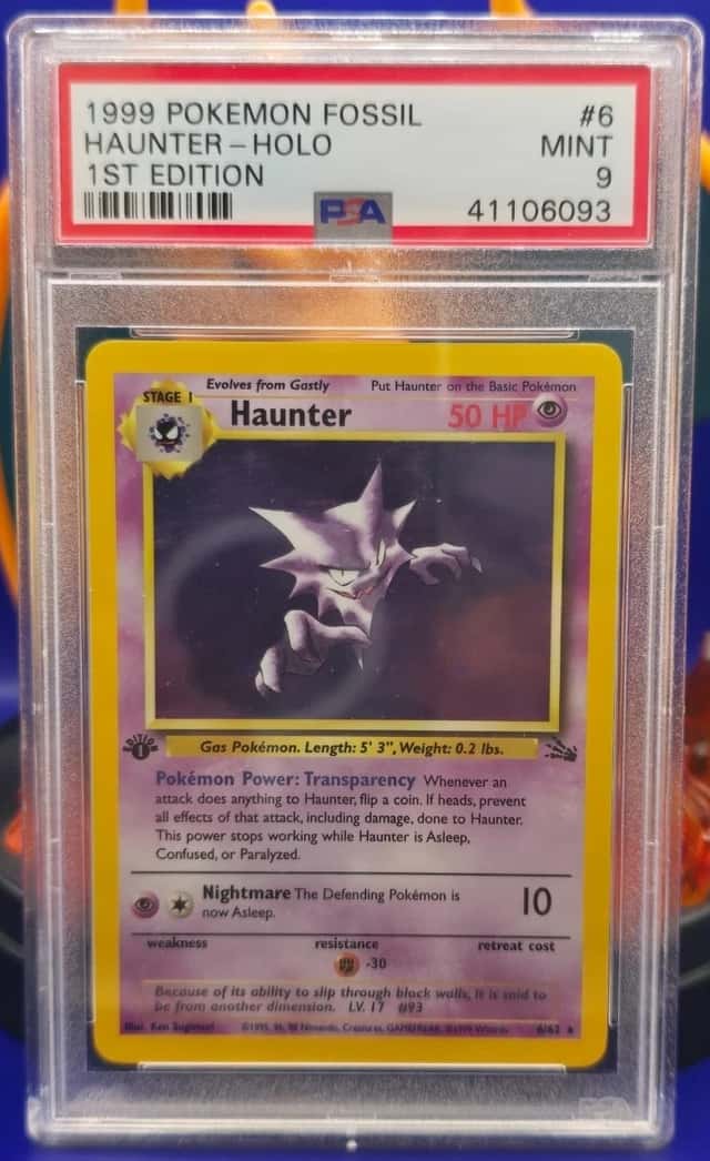 1999 POKEMON FOSSIL 1ST EDITION #6 HAUNTER-HOLO PSA 9