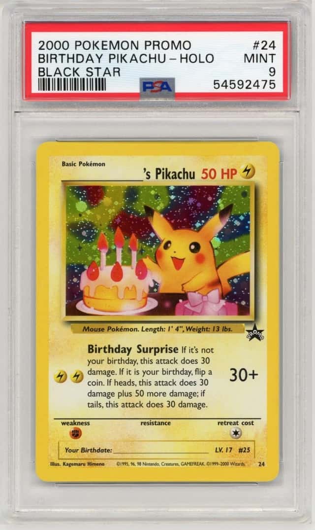 2000 POKEMON PROMO BLACK STAR #24 BIRTHDAY PIKACHU-HOLO BLACK STAR PSA 9
