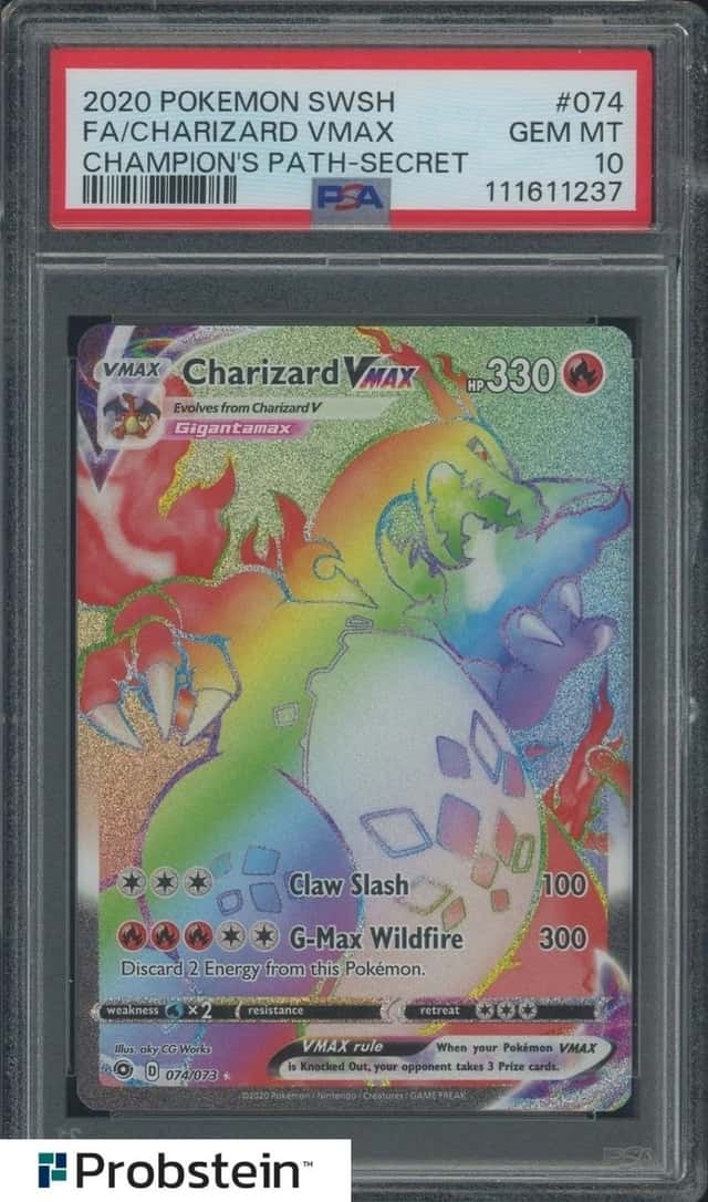 2020 Pokemon SWSH Champion's Path Secret #074 FA Charizard VMax PSA 10 GEM MINT
