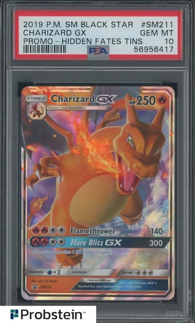 2019 Pokemon SM BSP Hidden Fates Tins #SM211 Charizard PSA 10 GEM MINT
