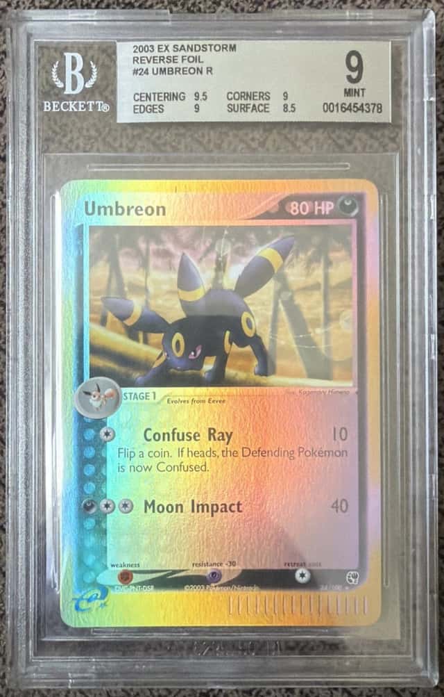 2003 Umbreon Reverse Holo #24/100 Sandstorm BGS 9 Pokemon Card
