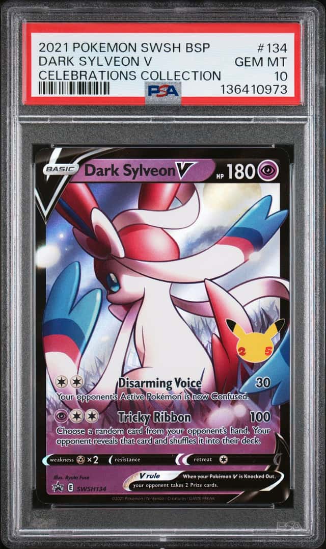 0973 Dark Sylveon V 2021 Pokemon Sword Shield Celebrations Promo #SWSH134 PSA 10