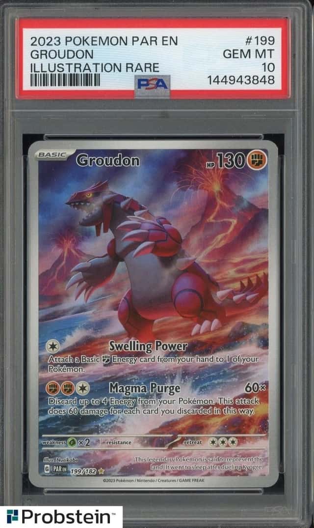 2023 Pokemon PAR EN #199 Groudon Illustration Rare PSA 10 GEM MINT