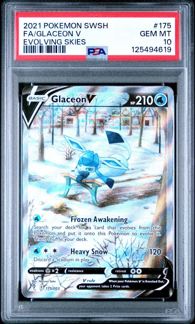 2021 Pokemon SWSH Evolving Skies #175 FA/Glaceon V PSA 10 GEM MINT