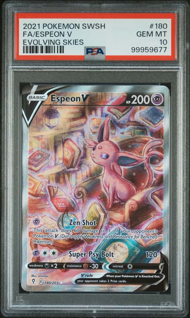 2021 Pokemon SWSH Evolving Skies #180 FA/Espeon V PSA 10 GEM MINT
