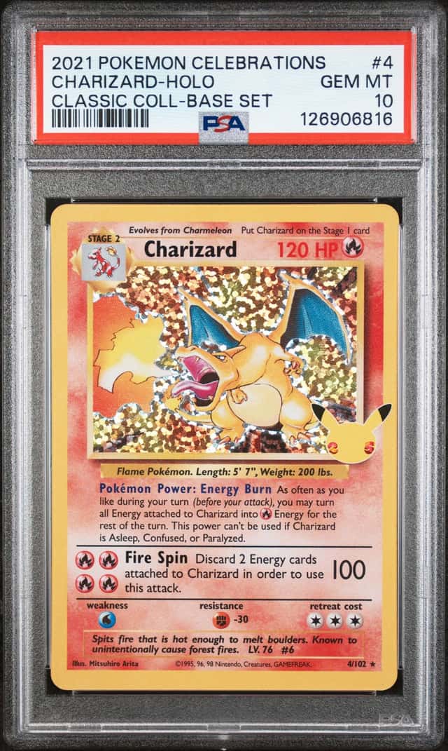 2021 POKEMON CELEBRATIONS CLASSIC COLLECTION #4 CHARIZARD-HOLO PSA 10