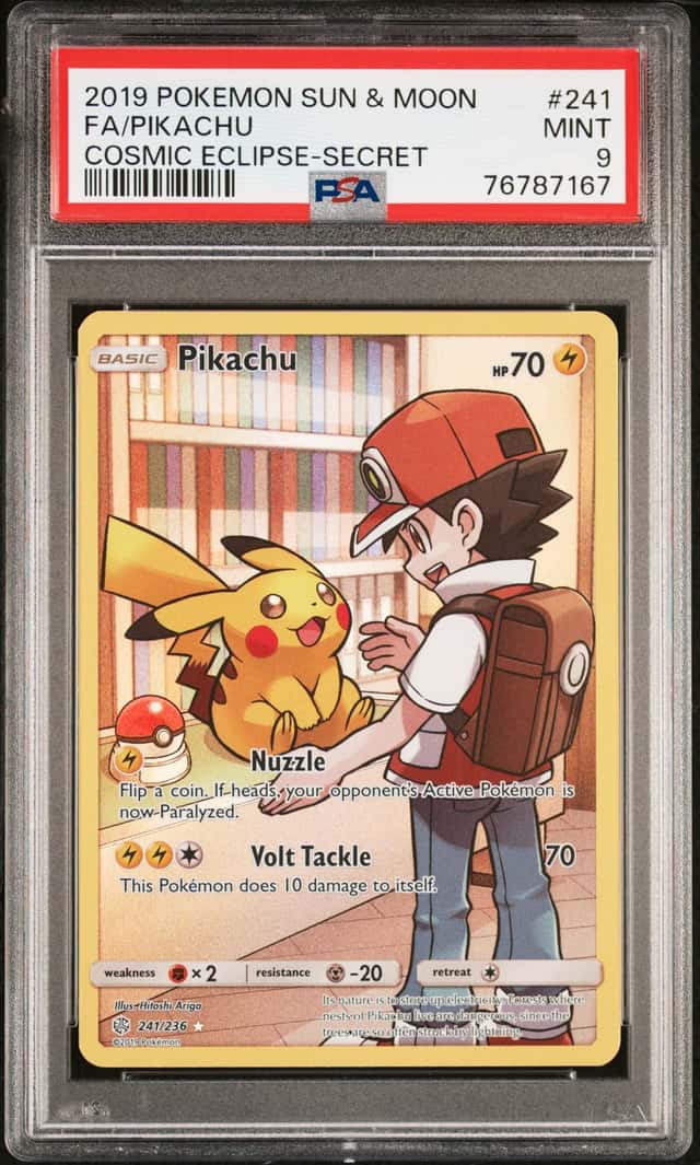 2019 Pokemon Sun & Moon Cosmic Eclipse #241 FA/Pikachu PSA 9 MINT