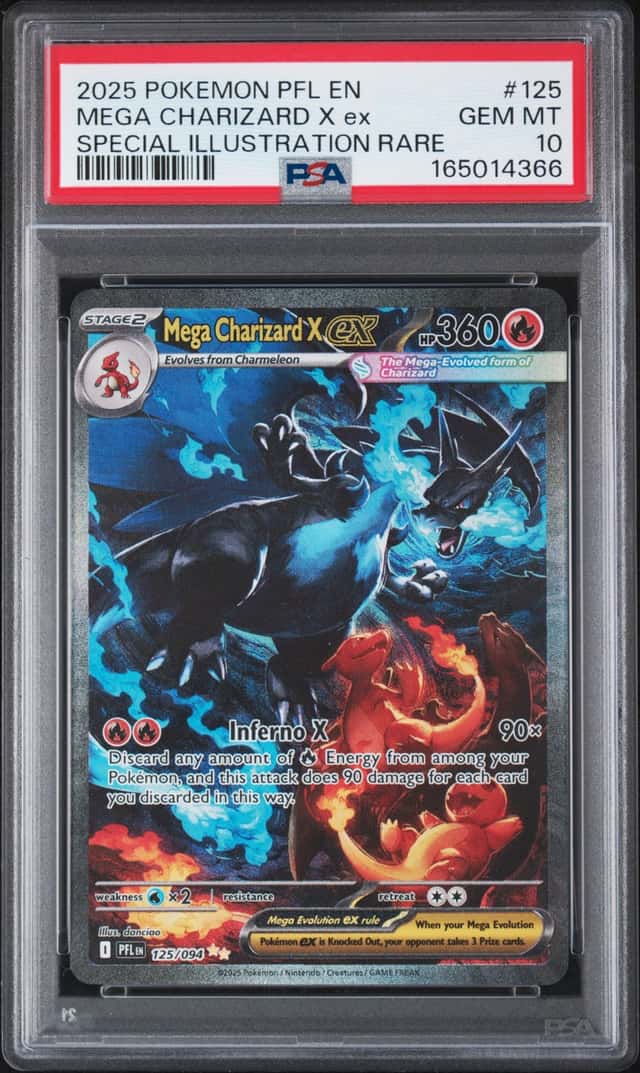 2025 Pokemon PFL Mega Charizard X ex Special Illustration Rare #125/094 PSA 10