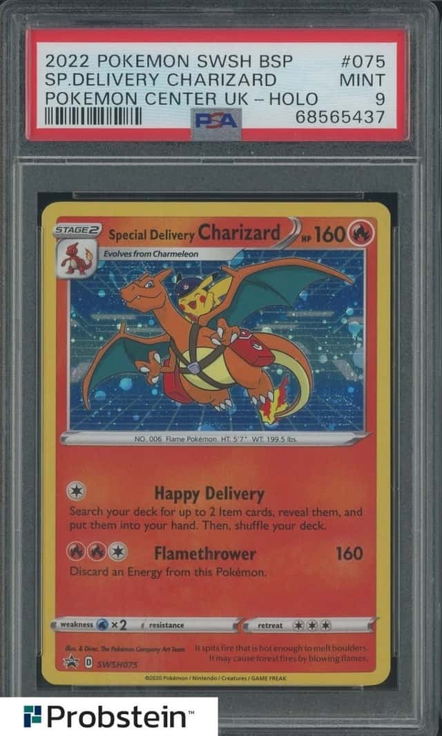 2022 Pokemon SWSH BSP PC UK Holo #075 Special Delivery Charizard PSA 9