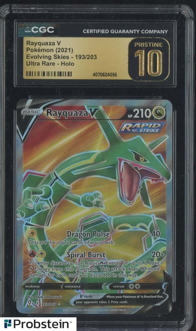 2021 Pokemon SWSH Evolving Skies Ultra Rare #193 Rayquaza V CGC 10 PRISTINE