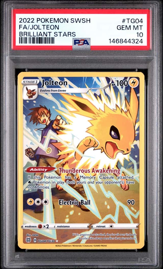 Pokemon 2022 Jolteon TG04/TG30 Full Art Brilliant Stars GEM MINT PSA 10