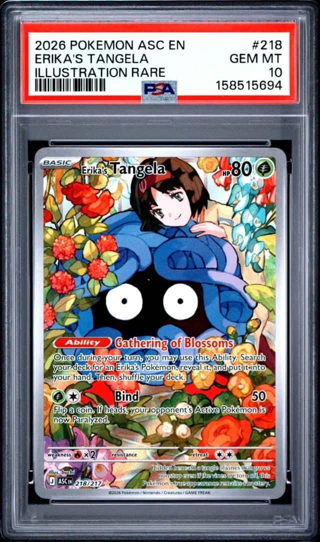Pokemon Ascended Heroes Erika's Tangela Illustration Rare #218 PSA 10 GEM MINT