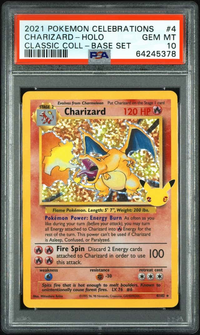 2021 Pokemon SWSH Celebrations Charizard Classic Collection Holo #4/102 PSA 10