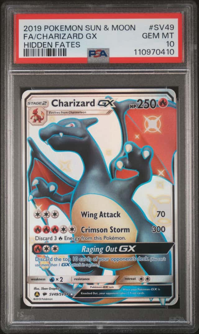 2019 Pokemon SM Hidden Fates Charizard GX #SV49/SV94 PSA 10 GEM MINT