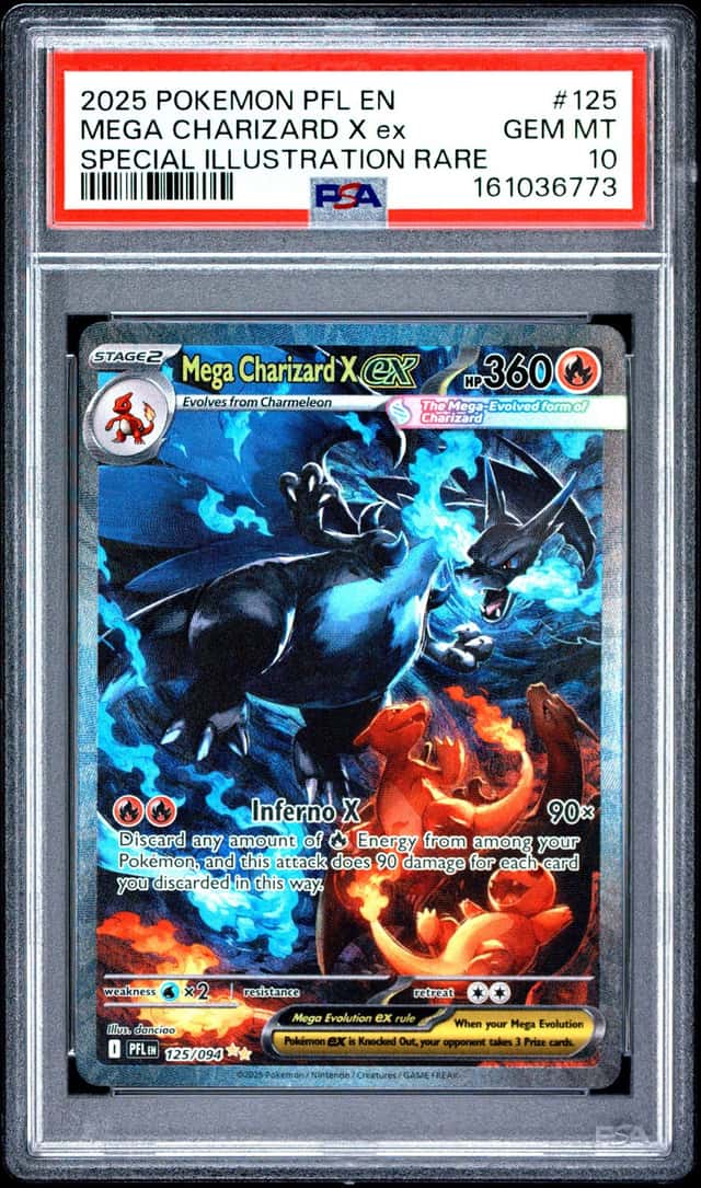 2025 POKEMON PHANTASMAL FLAMES SPECIAL ILLUSTRATION MEGA CHARIZARD X EX PSA 10