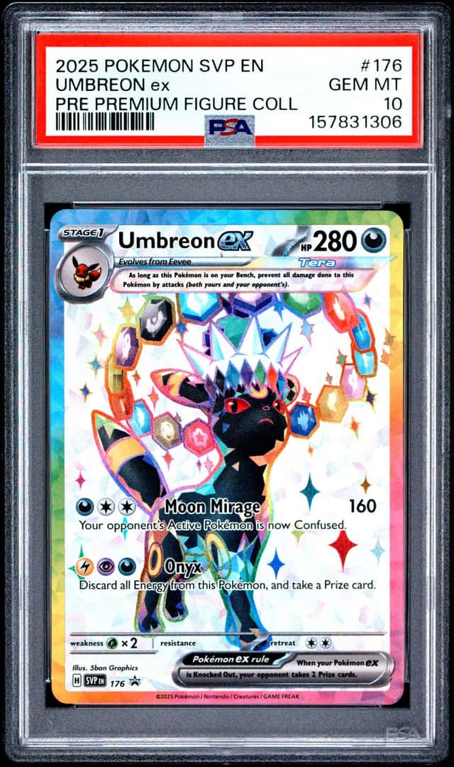 2025 POKEMON PRISMATIC EVOLUTIONS PREMIUM FIGURE COLLECTION UMBREON EX PSA 10
