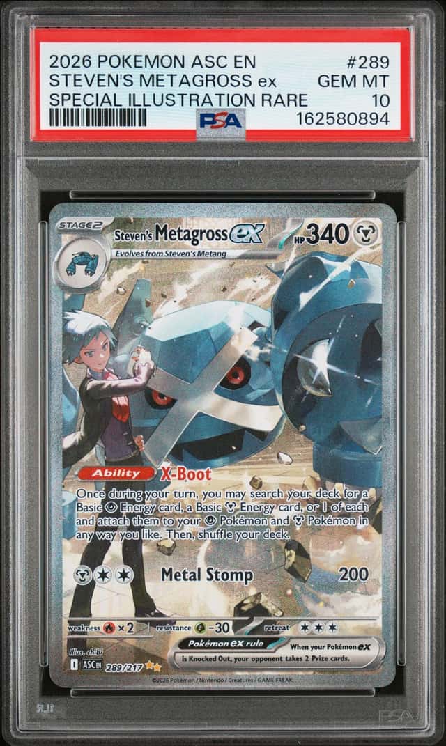 Pokemon 2026 Steven's Metagross ex 289/217 SIR Ascended Heroes GEM MINT PSA 10
