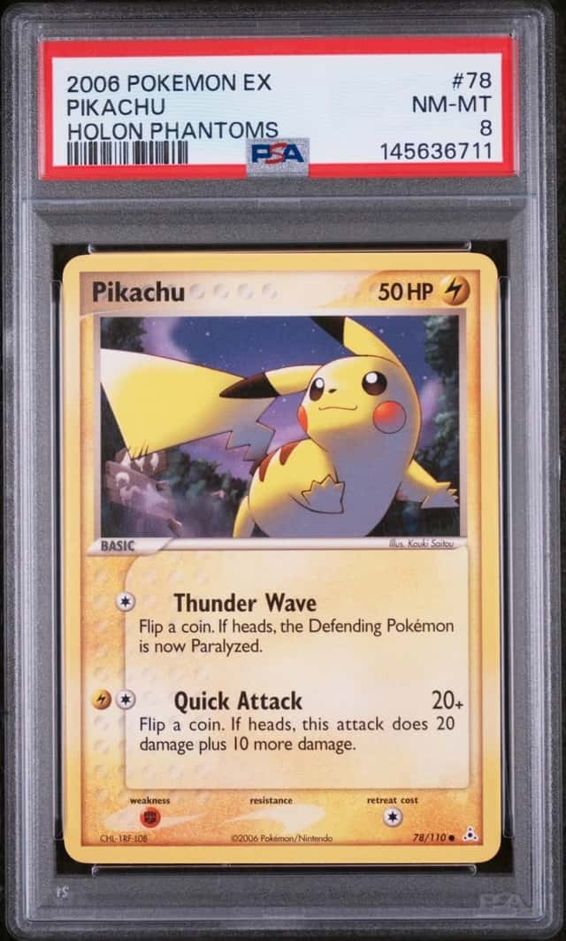 2006 POKEMON EX HOLON PHANTOMS #78 PIKACHU PSA 8
