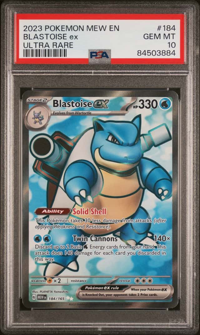 Pokemon Blastoise ex 151 184/165 Ultra Rare PSA 10 Gem Mint