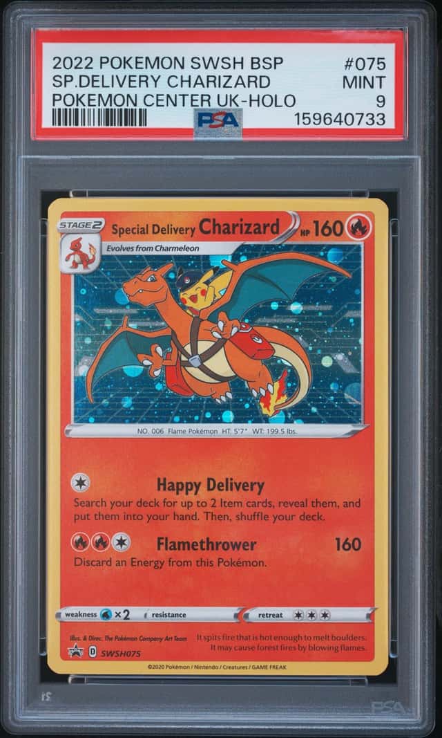 Pokemon SWSH Black Star Promos Special Delivery Charizard 2022 #SWSH075 PSA 9