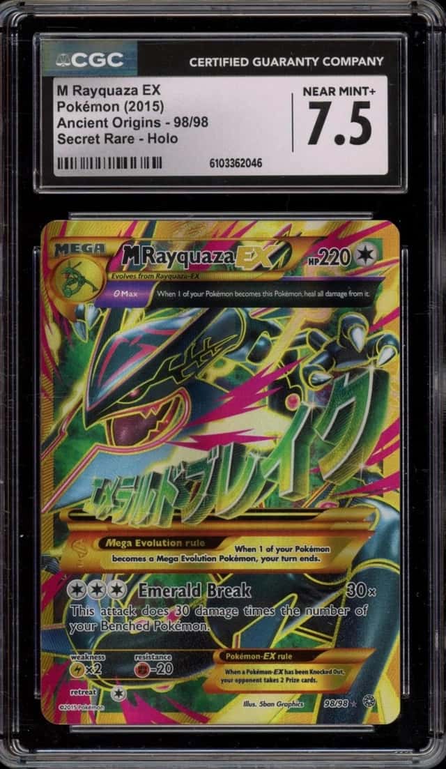 Pokemon M Rayquaza EX XY Ancient Origins 98/98 Secret Rare CGC 7.5