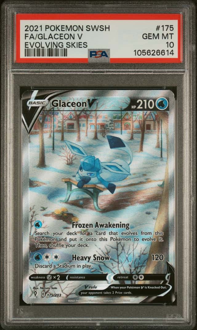Pokemon Glaceon V Evolving Skies Full Alt Art 175/203 PSA 10 Gem Mint