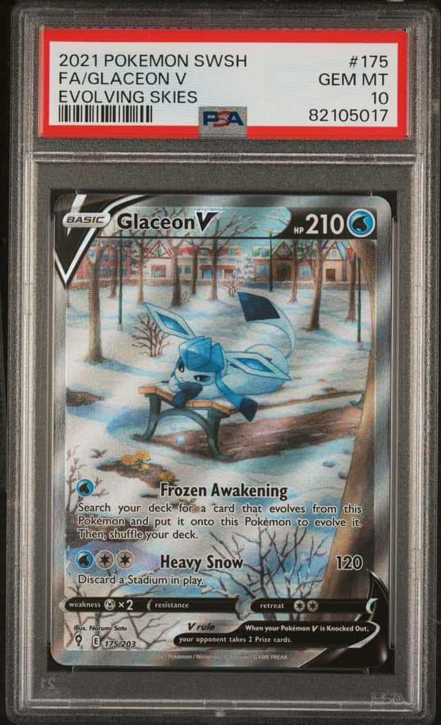 Pokemon Glaceon V Evolving Skies Full Alt Art 175/203 PSA 10 Gem Mint