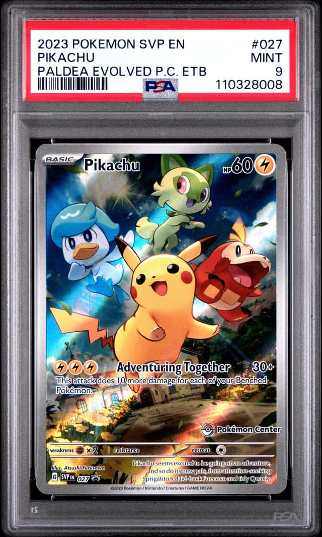 Pokemon Pikachu Sv Black Star Promo 027 Paldea Evolved Pokemon Center ETB PSA 9