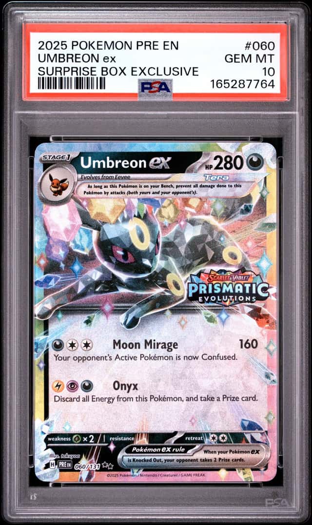 Pokémon TCG Umbreon EX Prismatic Evolutions Stamp 060/131 Promo Card PSA 10