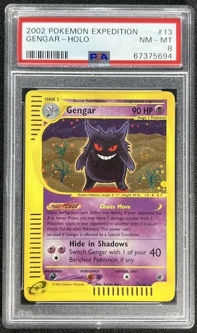 2002 Pokemon Expedition Gengar-Holo #13/165 PSA 8 NM-MT