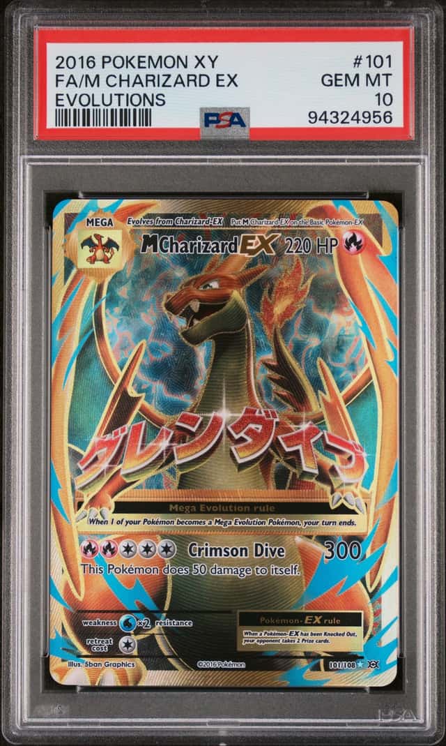 2016 POKEMON XY EVOLUTIONS #101 FULL ART/M CHARIZARD EX PSA 10