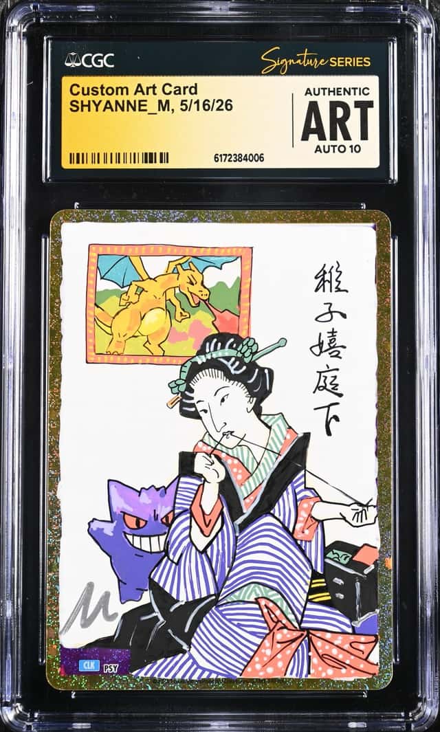 Pokemon CGC AUTH AUTO 10 Custom Art Card Gengar SHYANNE_M 2023 #PSY CLK Japanese