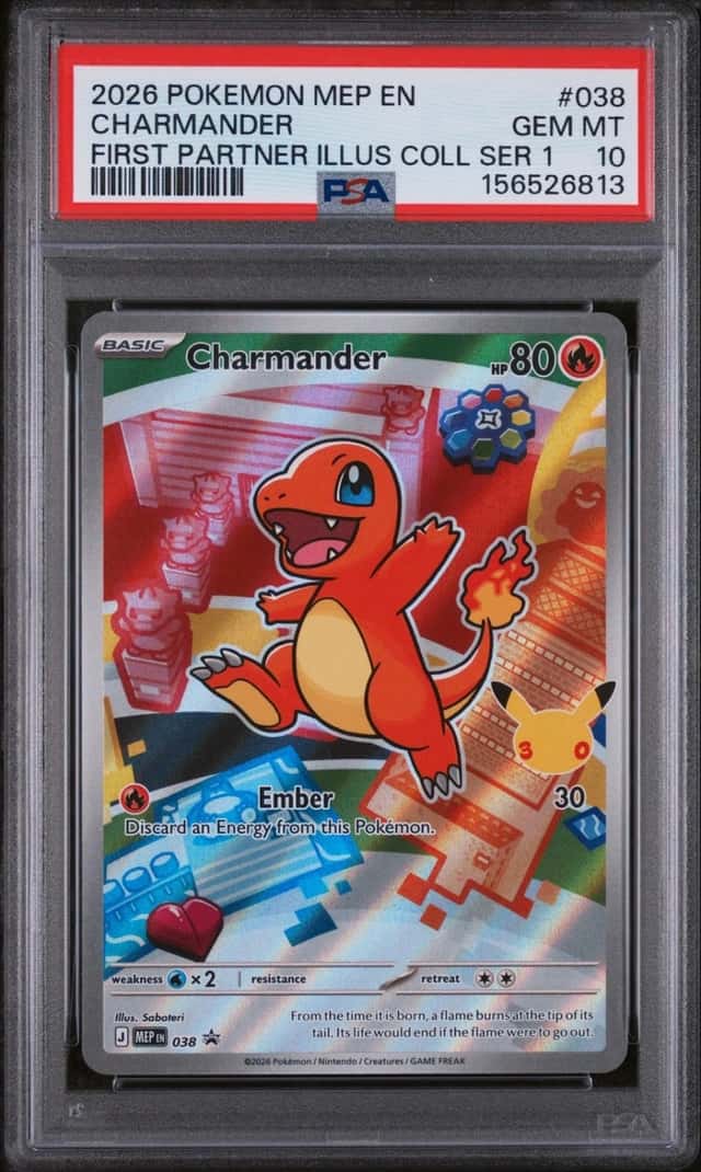 2026 POKEMON MEP FIRST PARTNER ILLUSTRATION COLLECTION #038 CHARMANDER PSA 10