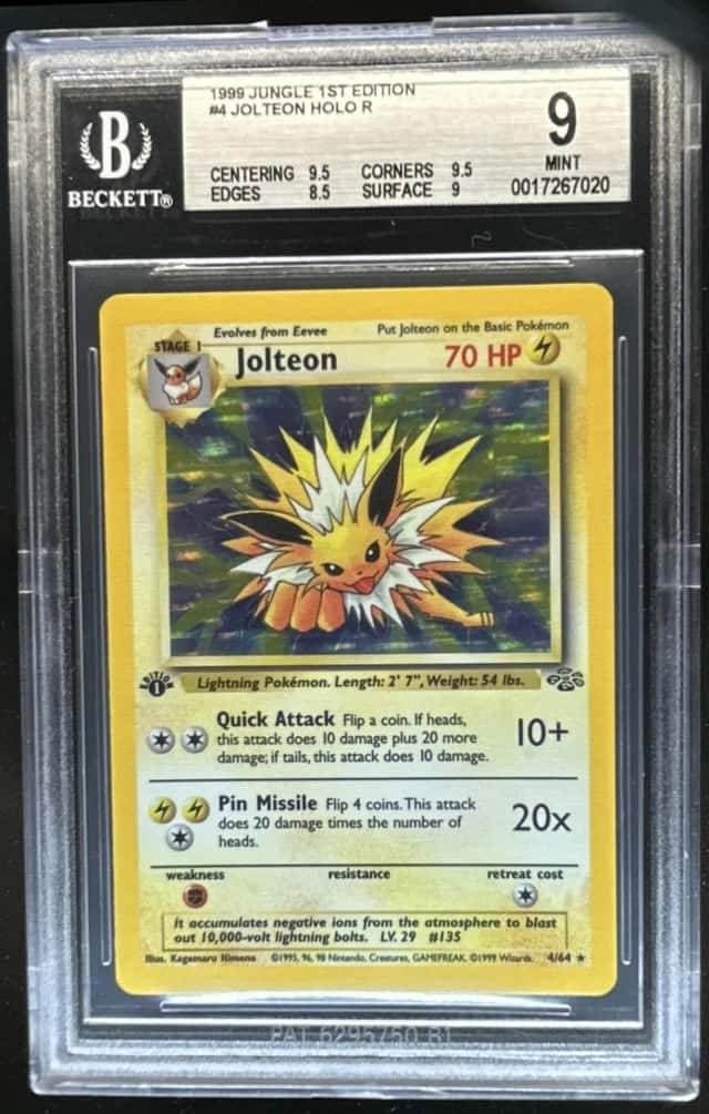1999 Pokemon Jungle 1st Edition Jolteon #4/64 BGS 9