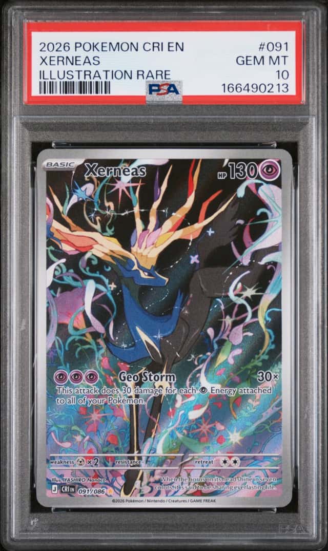 2026 Pokemon Chaos Rising Xerneas Illustration Rare #091/086 PSA 10 GEM MINT
