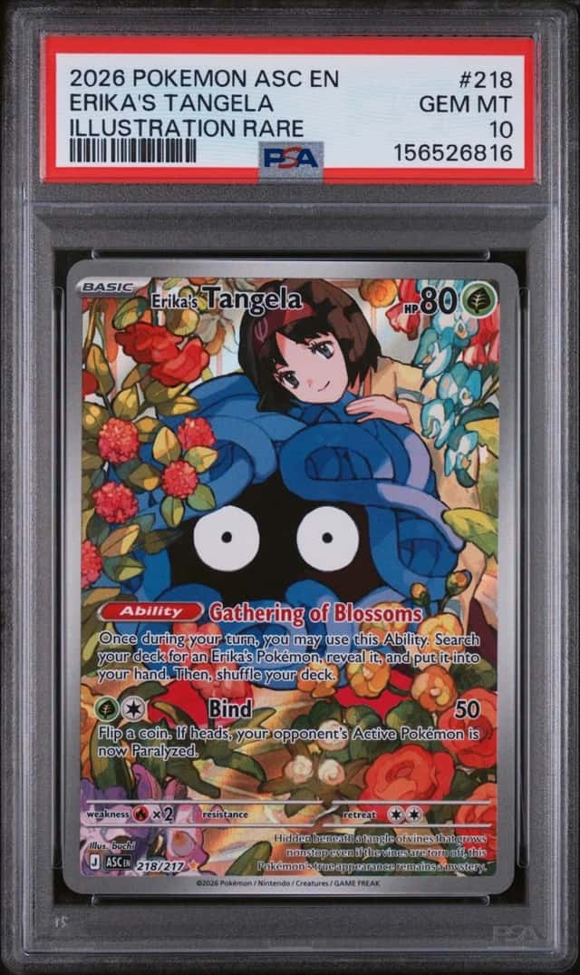 2026 POKEMON ASC EN-ASCENDED HEROES ILLUSTRATION RARE ERIKA'S TANGELA PSA 10