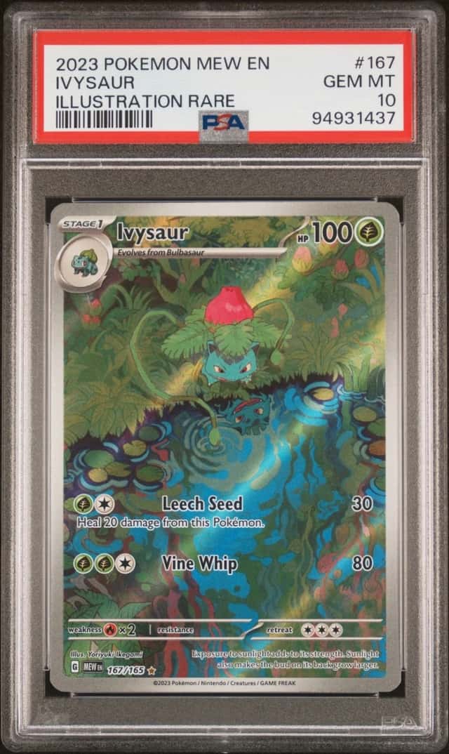 2023 POKEMON MEW EN-151 ILLUSTRATION RARE #167 IVYSAUR PSA 10