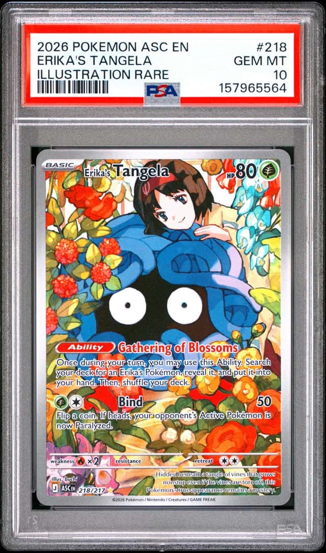2026 POKEMON ASC EN-ASCENDED HEROES ILLUSTRATION RARE ERIKA'S TANGELA PSA 10