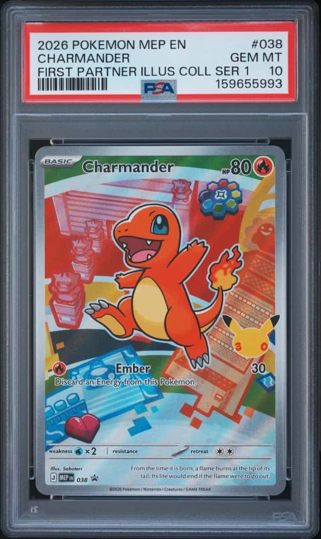 2026 POKEMON MEP FIRST PARTNER ILLUSTRATION COLLECTION #038 CHARMANDER PSA 10
