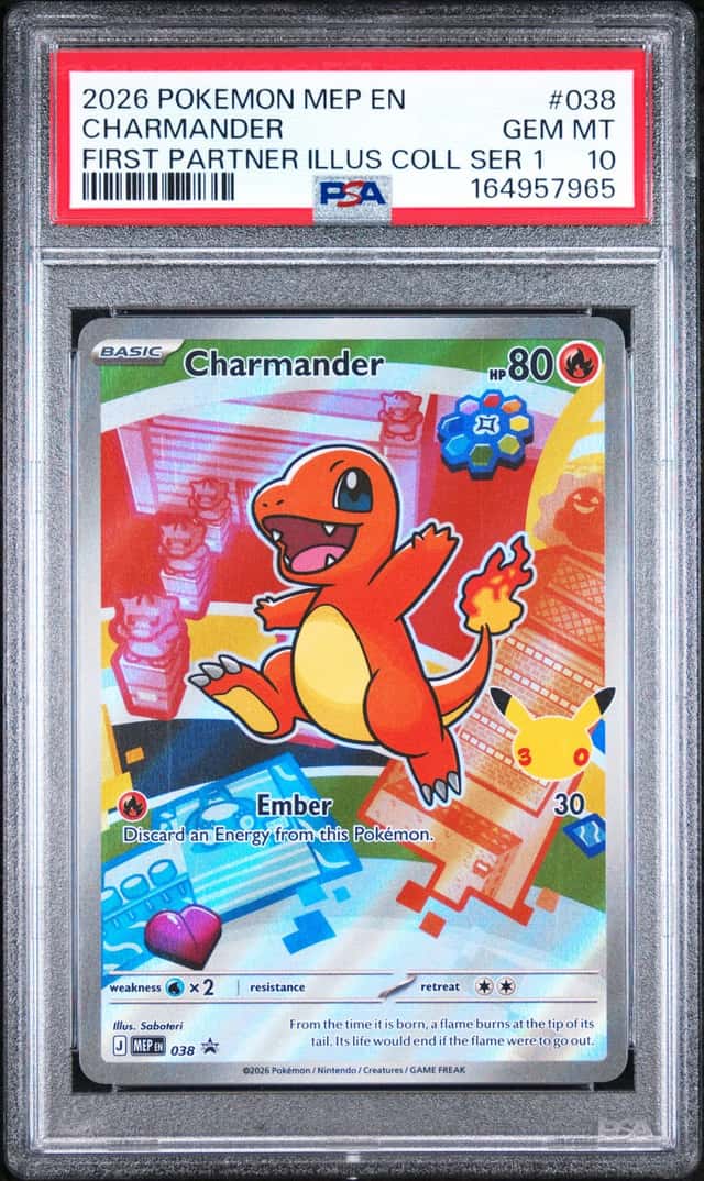 2026 POKEMON MEP FIRST PARTNER ILLUSTRATION COLLECTION #038 CHARMANDER PSA 10