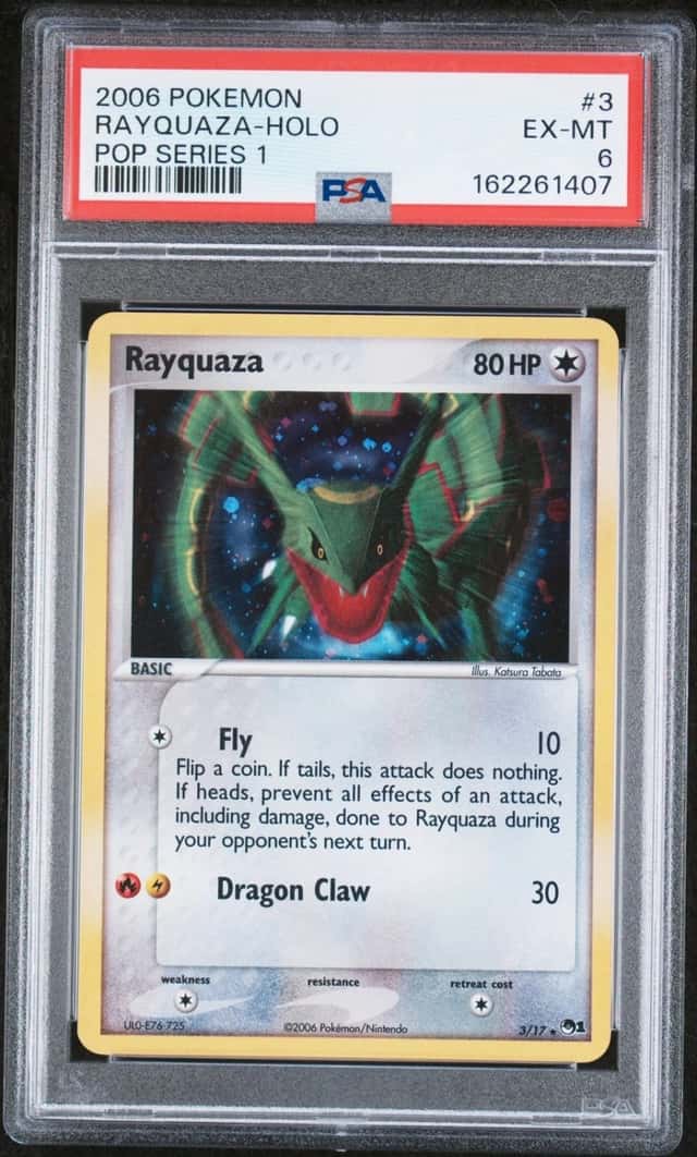 2006 POKEMON POP SERIES 1 #3 RAYQUAZA-HOLO PSA 6