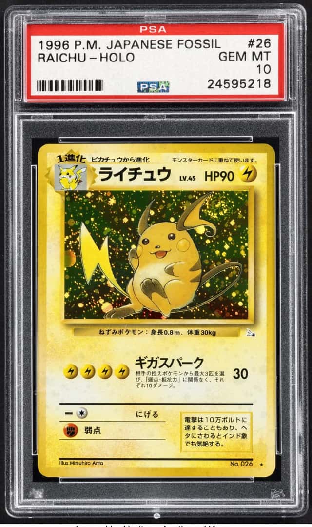 Pokémon Raichu 026 Japanese Mystery of the Fossils...