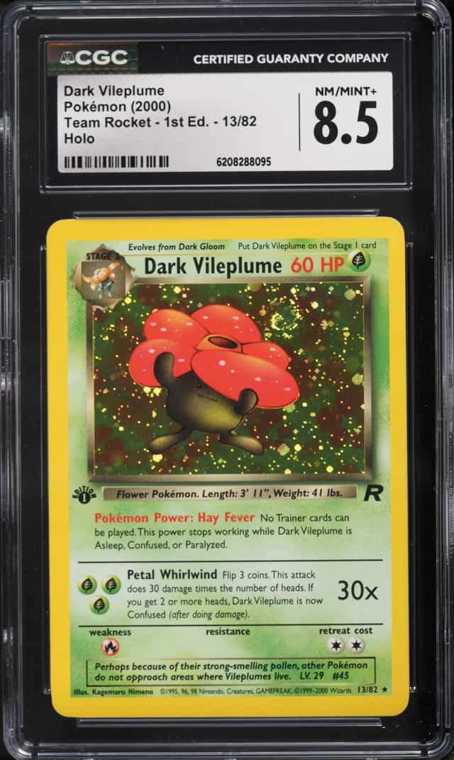 2000 Pokemon Team Rocket 1st Edition Holo Dark Vileplume #13 CGC 8.5 NM-MT+