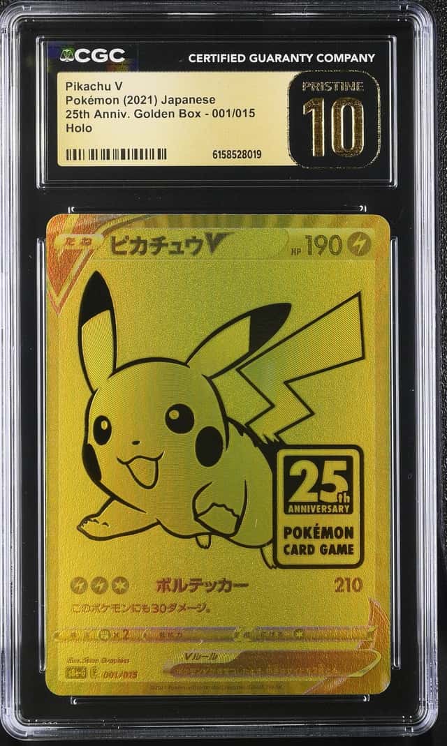 2021 Pokemon Japanese SWSH 25th Anniversary Golden Box Gold Rare Pikachu V #1 CGC 10 PRISTINE