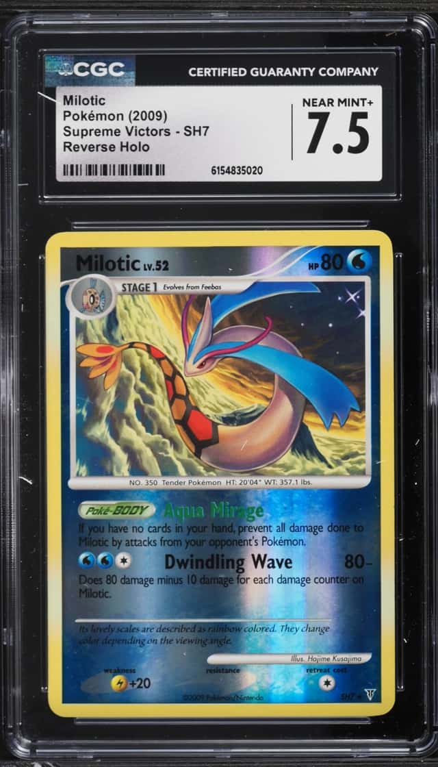 2009 Pokemon Platinum Supreme Victors Reverse Holo Milotic #SH7 CGC 7.5 NRMT+
